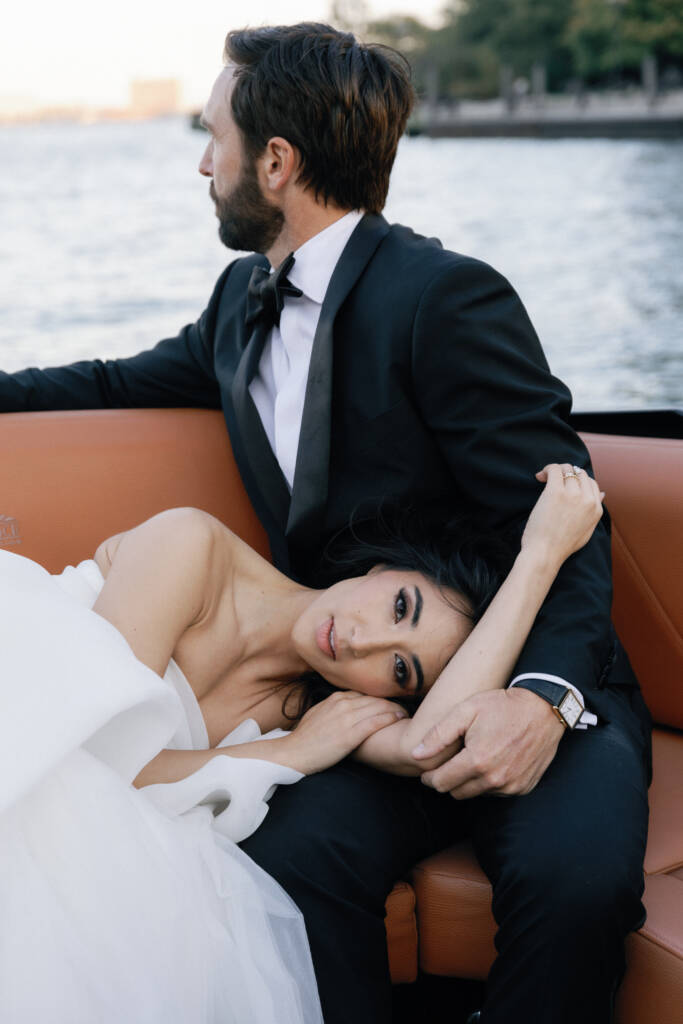 bride on boat wedding photo inspo south florida