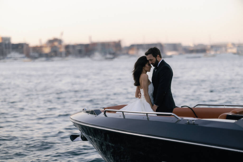 speed boat yacht wedding inspo photo south florida